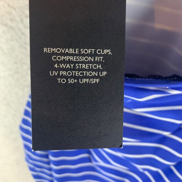 Tommy Hilfiger Women's Blue Striped Halter Tie One Piece Swimsuit Size 14 NWT - Picture 4 of 9